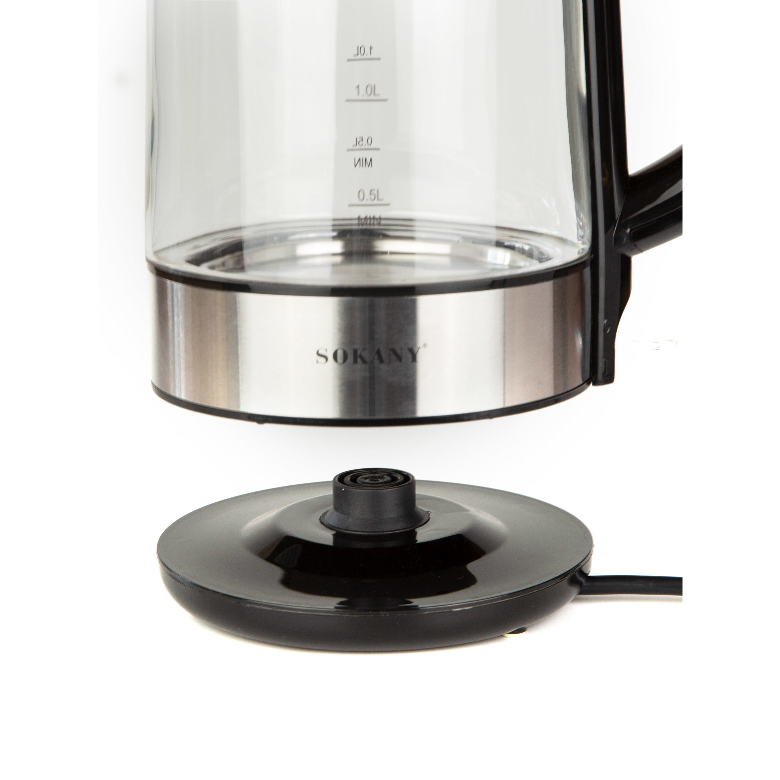 Sokany Ηλεκτρικός Διάφανος Βραστήρας 2200W 1.7L με Περιστρεφόμενη Βάση & LED Φωτισμό